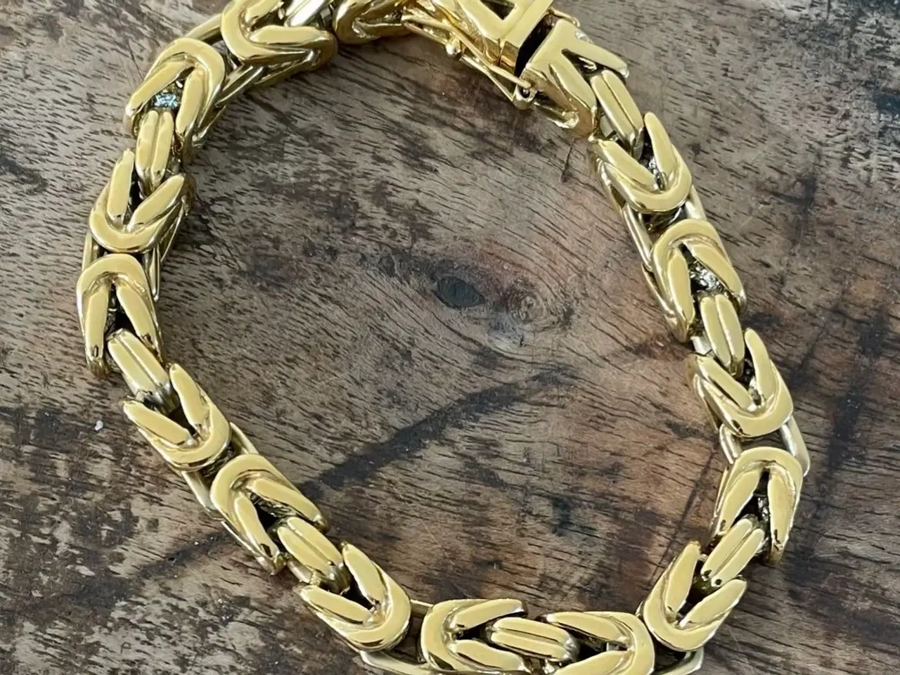 Billede 4 - 8mm 14kt goldfilled kongekæde sæt med kasselås