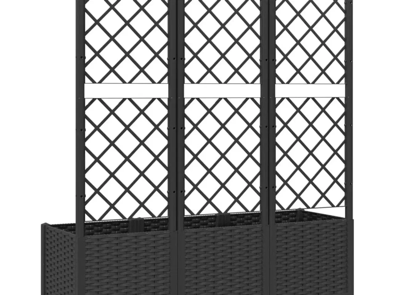 Billede 6 - Haveplantekasse med espalier sort 120x40x136 cm PP