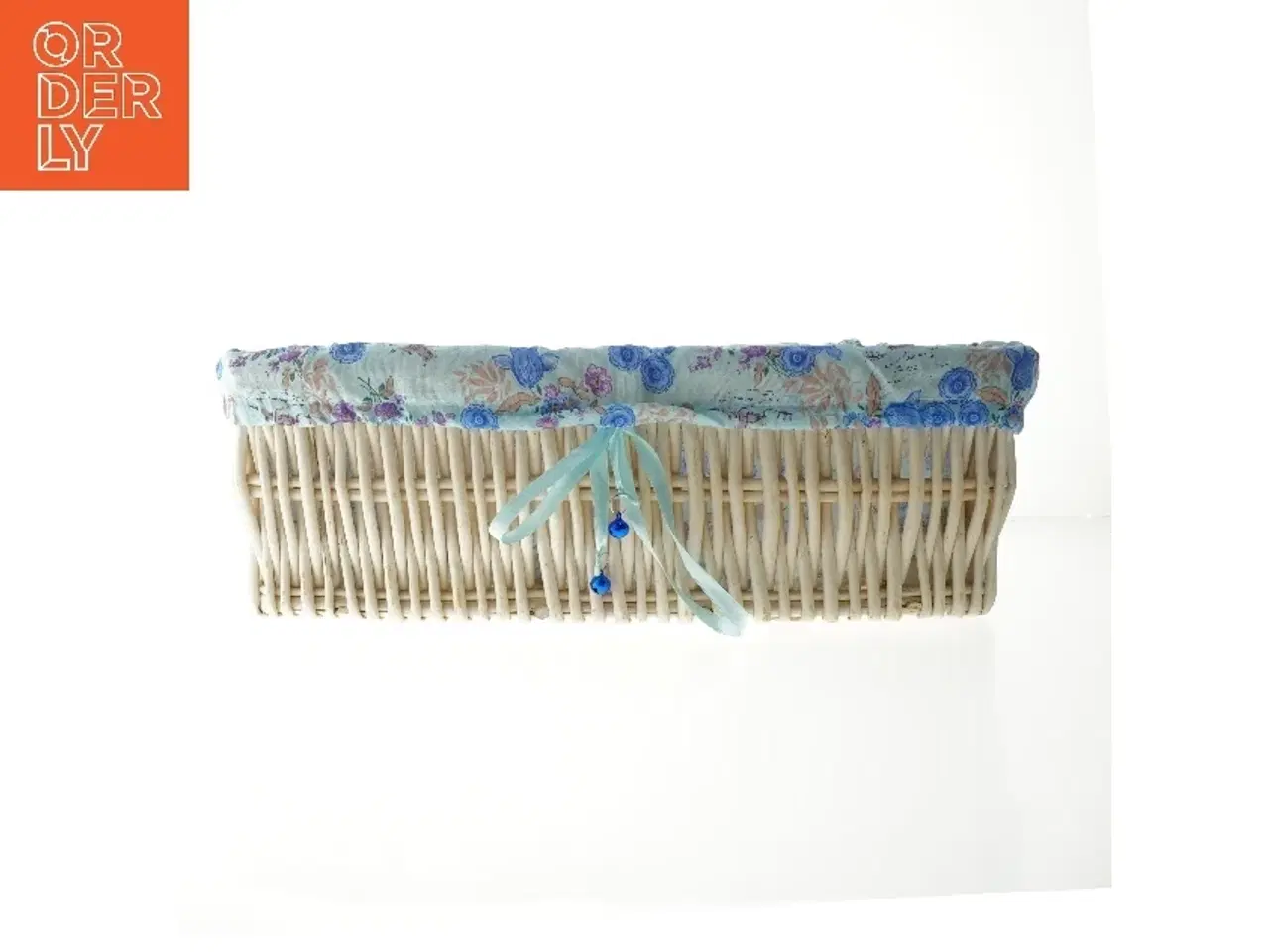 Billede 1 - Flettet kurv med blomsterprint betræk