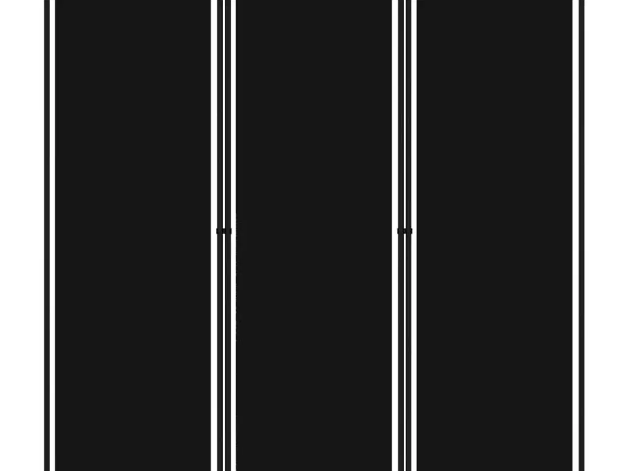 Billede 1 - 3-panels rumdeler 150 x 180 cm sort