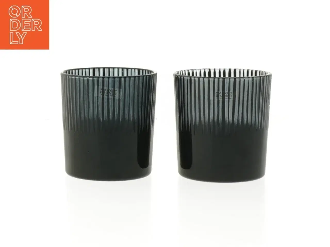 Billede 1 - Sæt af to mørke dekorative glasstager (str. 8 cm)