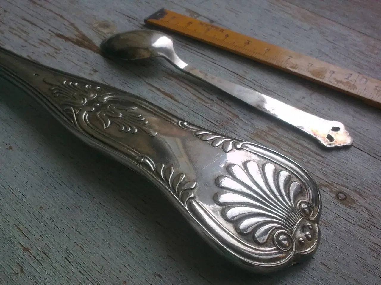 Billede 14 - KÆMPE sølvplet Kartoffel suppe ske SJOV