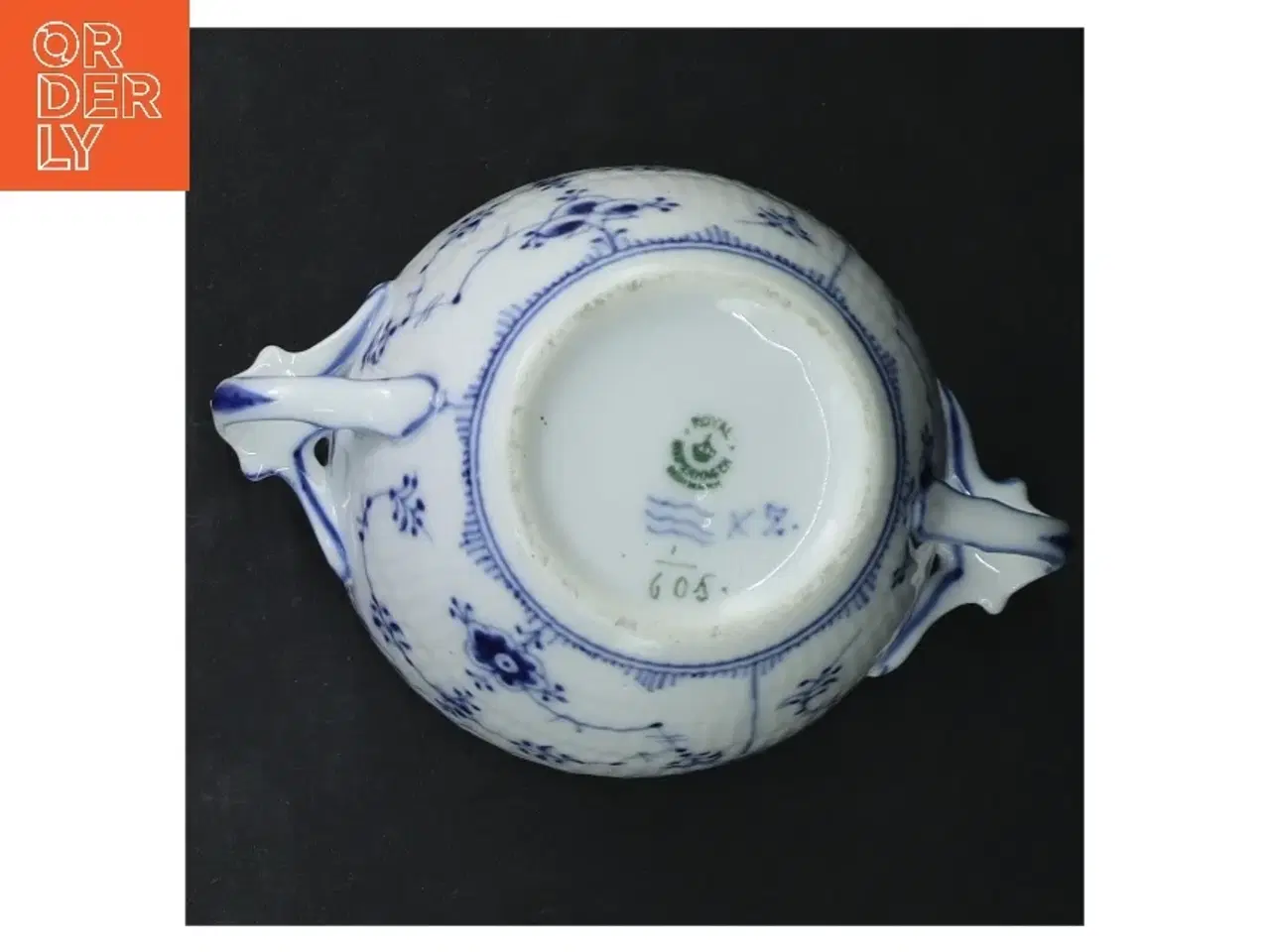 Billede 4 - Blå og hvid porcelænssukkerskål fra Royal Copenhagen (str. Ø 9 cm)