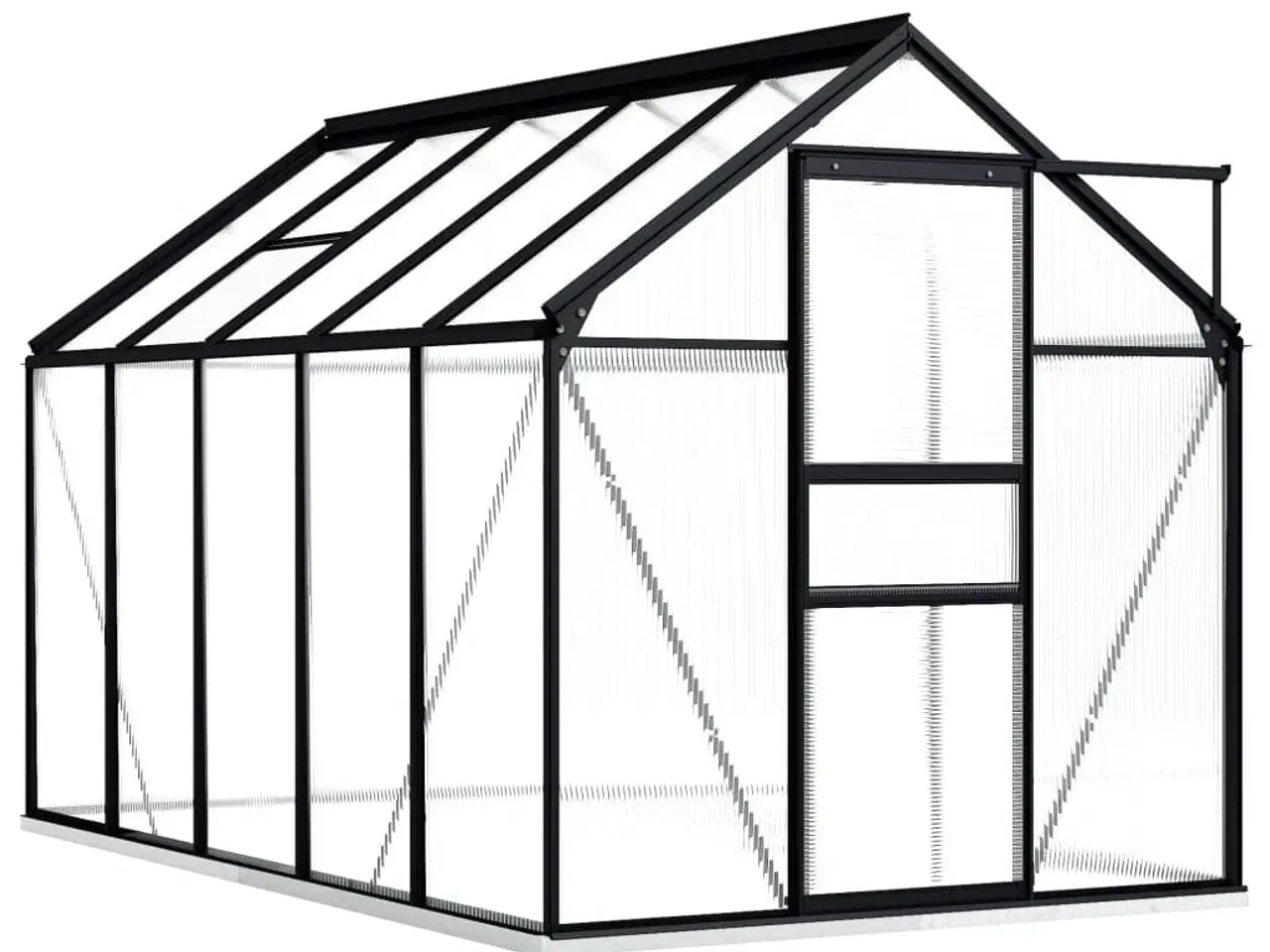 Billede 2 - Drivhus med fundamentramme 5,89 m² aluminium antracitgrå
