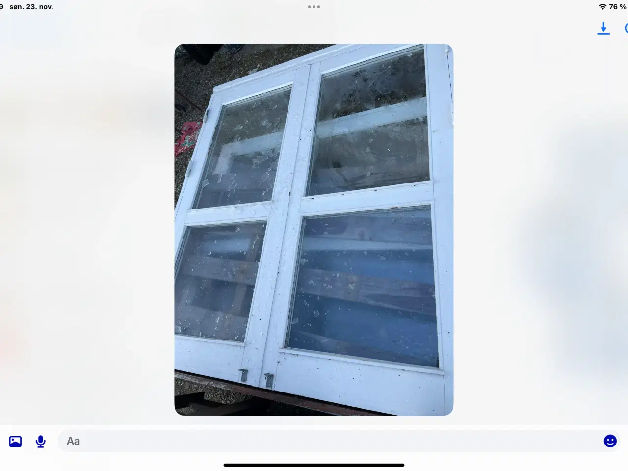 Billede 1 - Terrassedør dobbelt med thermoglas i træ