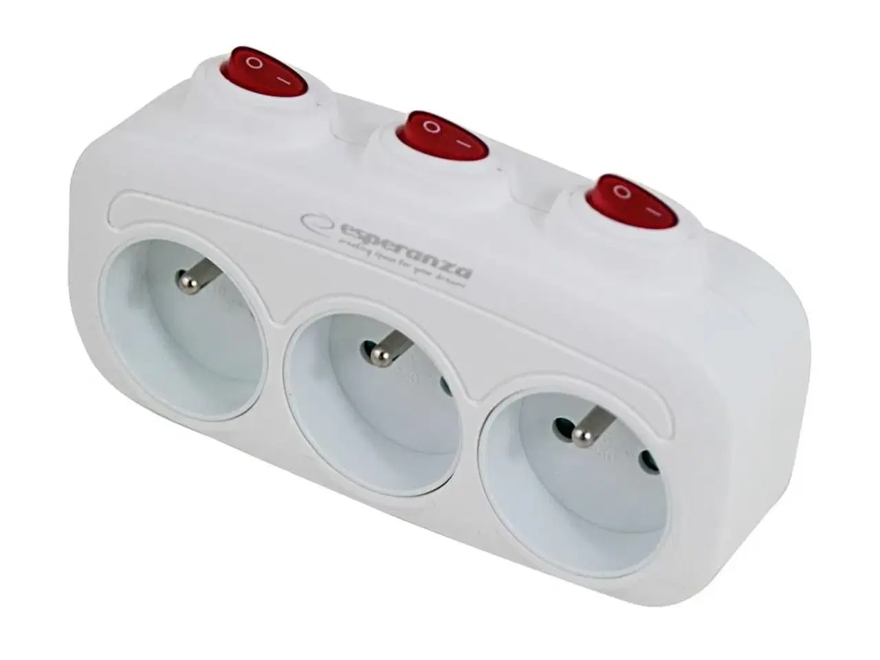 Billede 2 - Stikdåse med afbryder 3 udtag – Esperanza, hvid