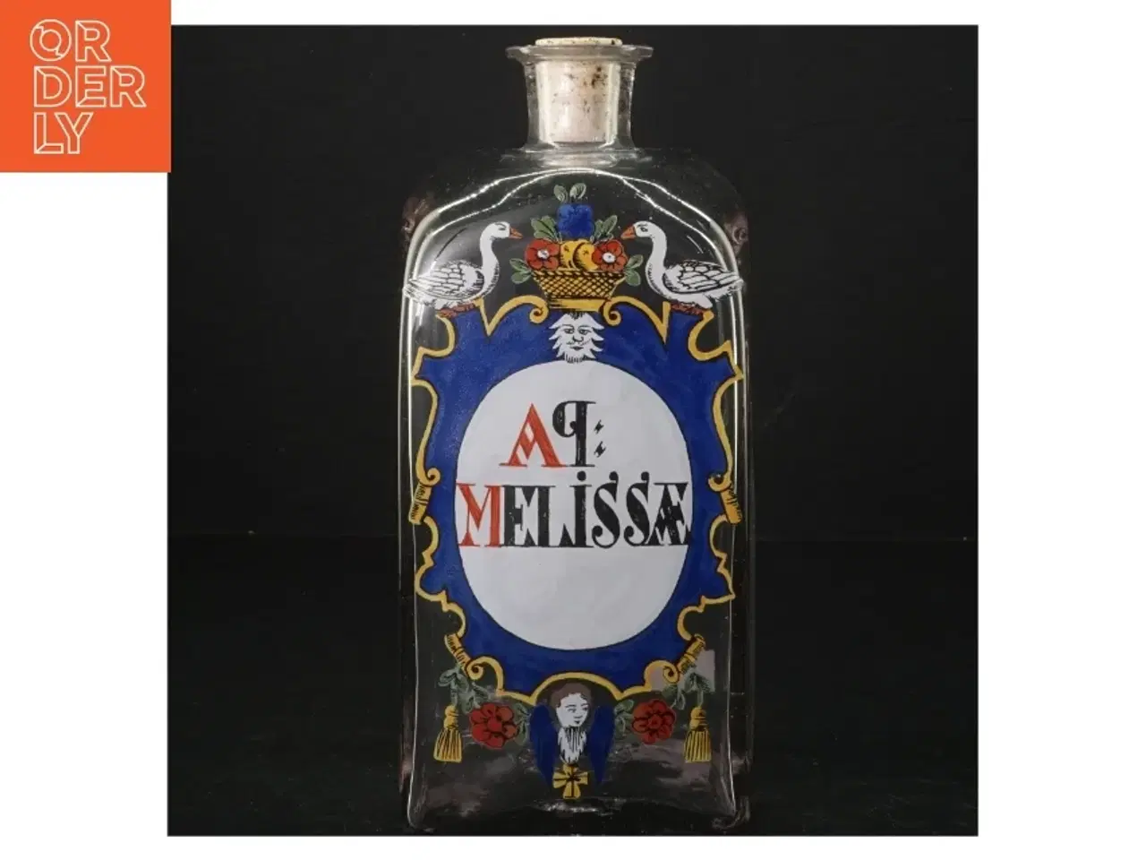 Billede 1 - Apotekerflaske Dekoreret glasflaske (str. 22 cm)