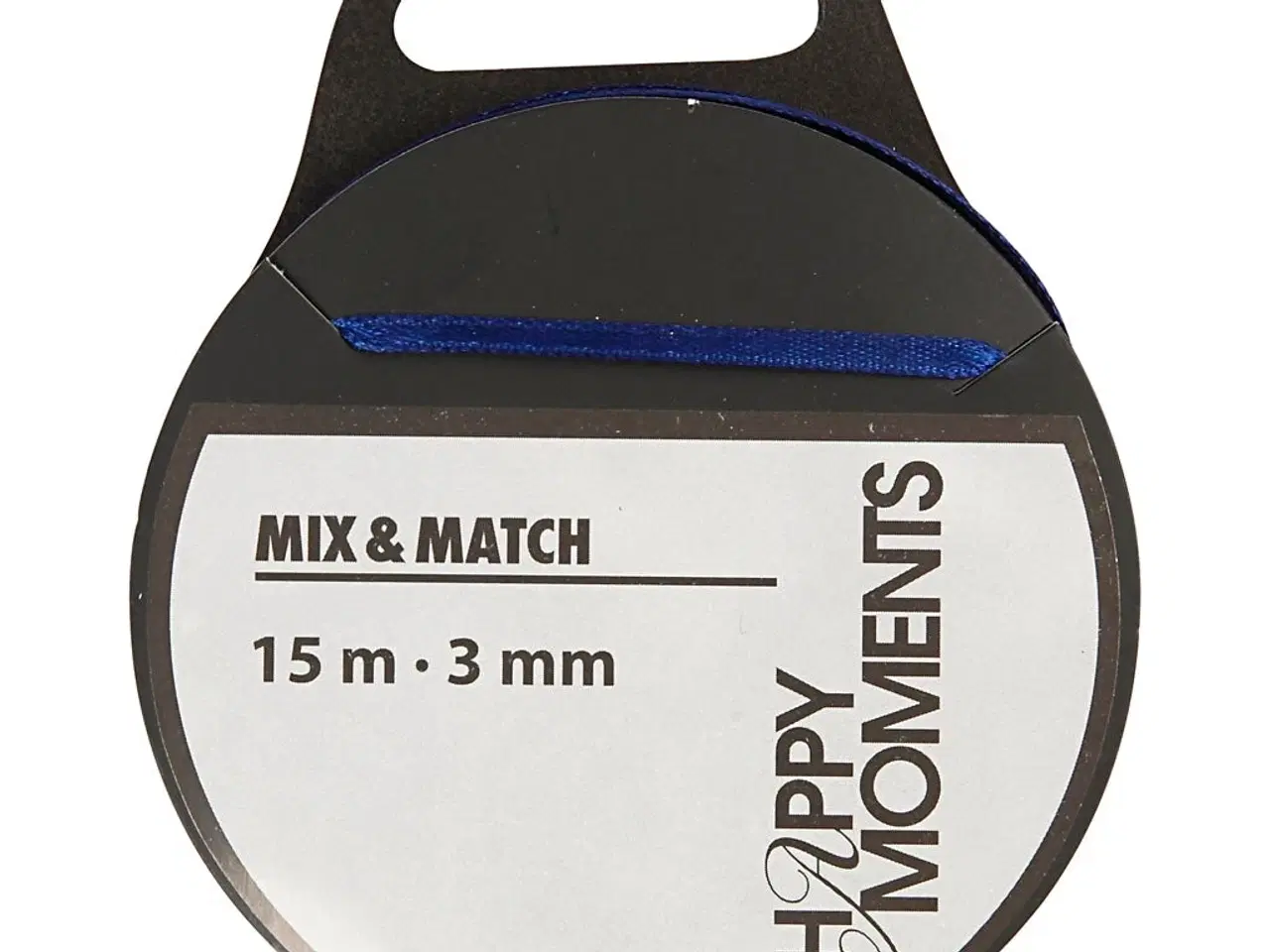 Billede 1 - Mørk Blå Satinbånd 3 mm x 15 m - Elegant Dekoration