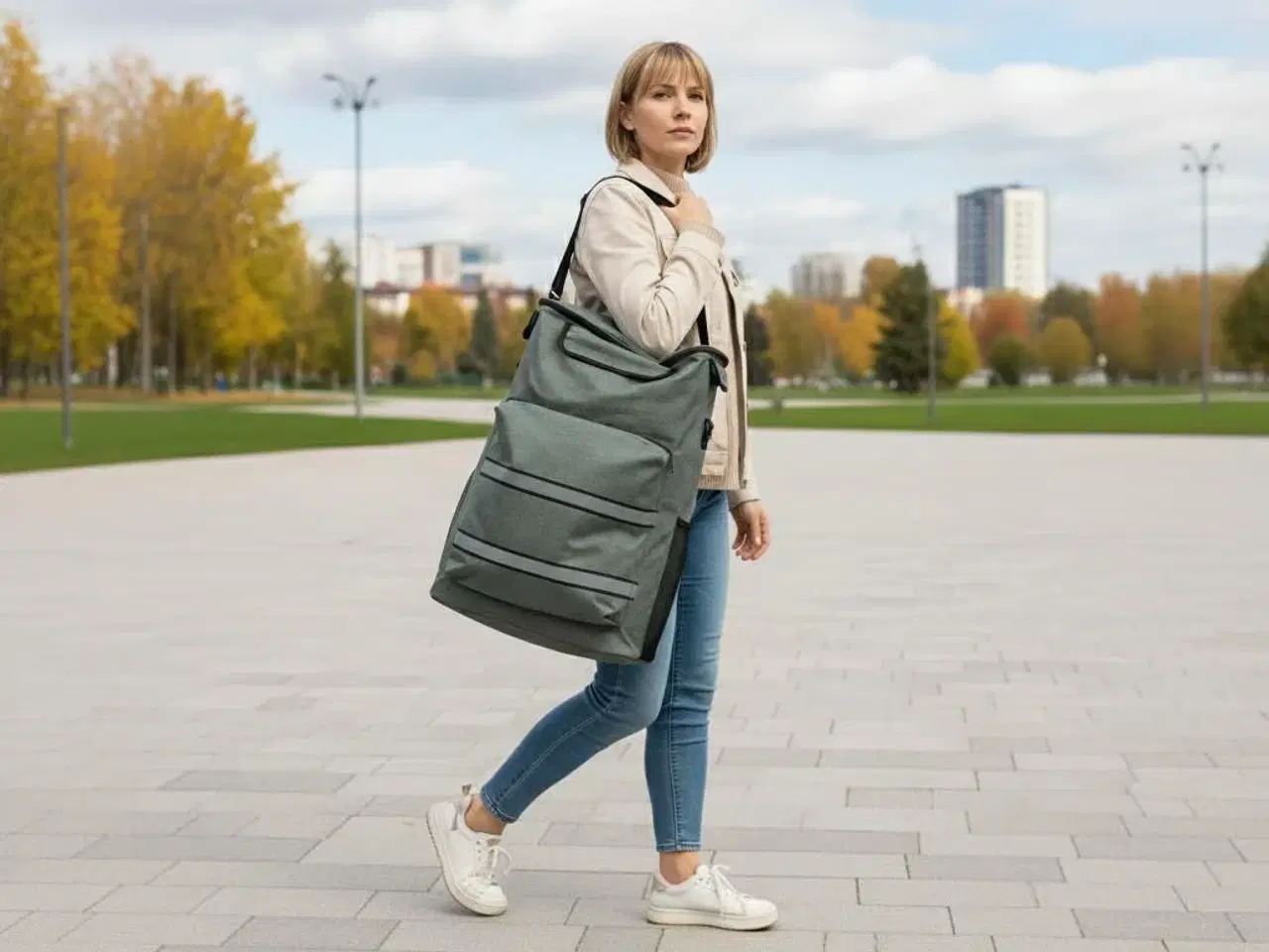 Billede 16 - Indkøbsvogn på hjul med stel 100 cm – grå, 40 l