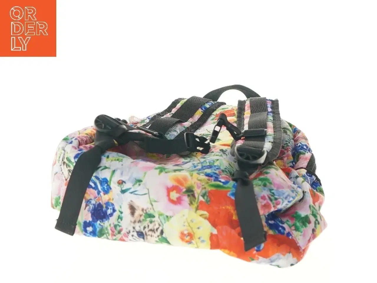 Billede 4 - Blomstret rygsæk med vedhæng (str. 43x17x34 cm)