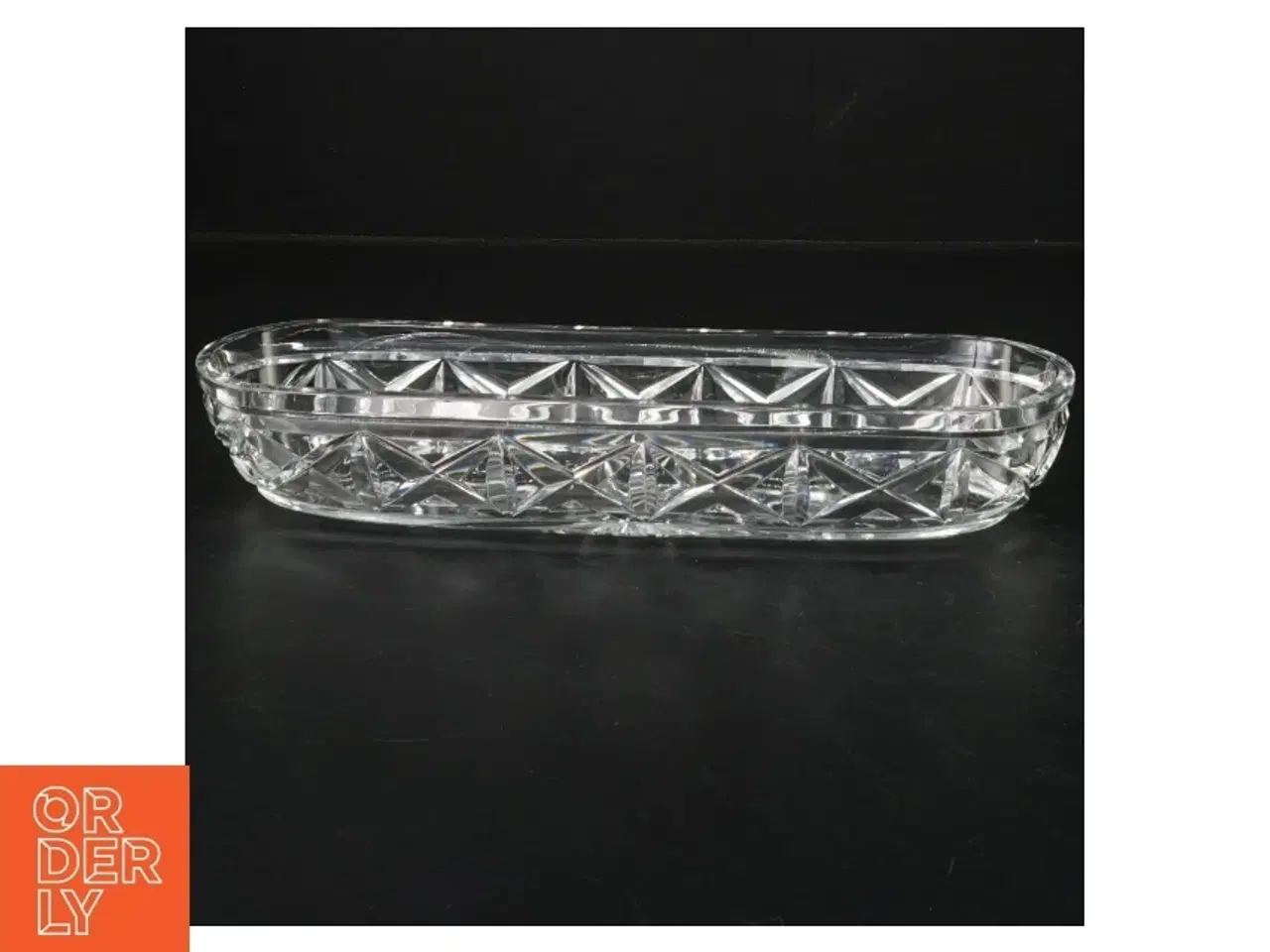 Billede 1 - Glasskål   brugt på gamle toiletborde (str. 25 x 8 cm)