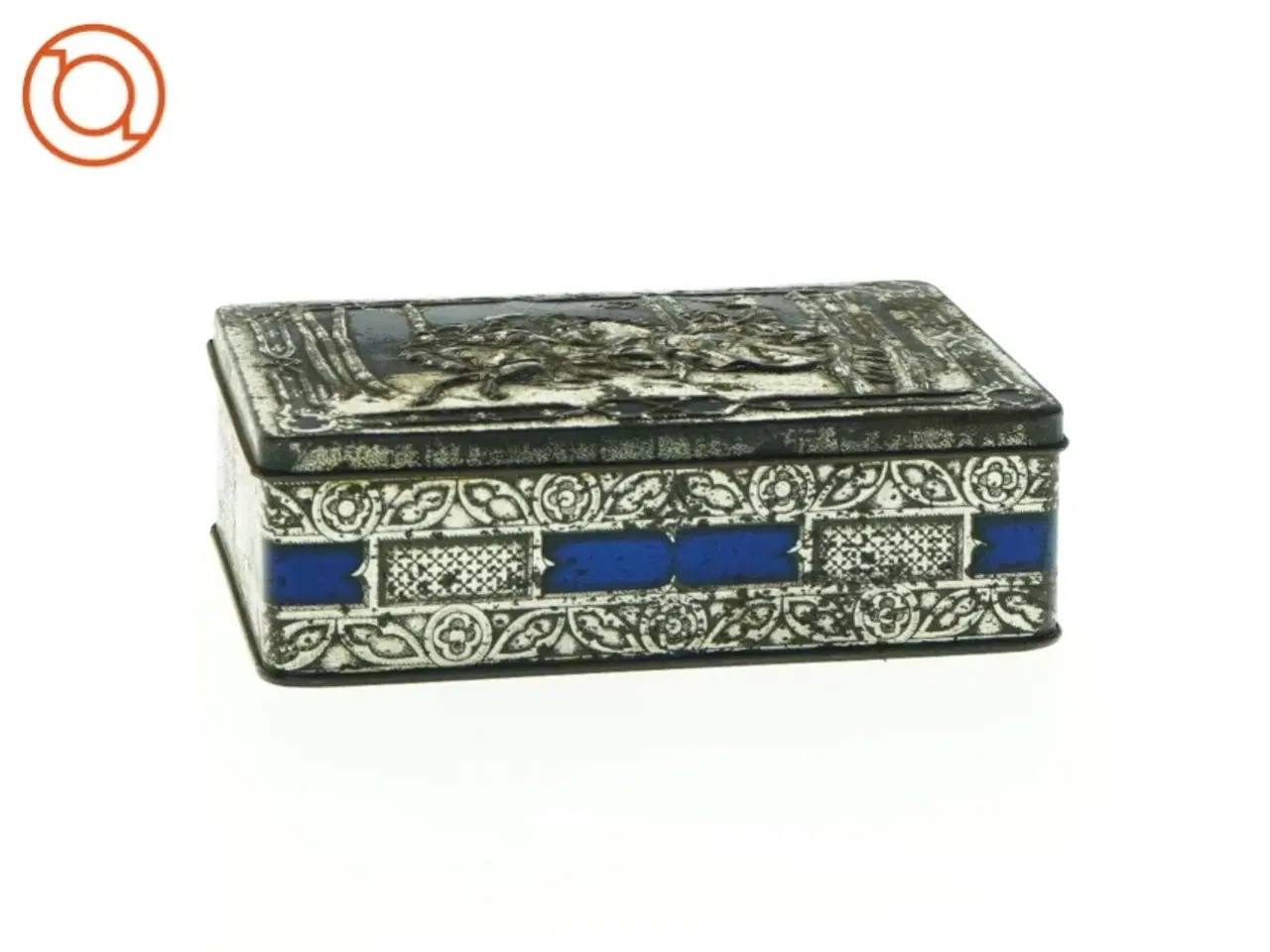 Billede 1 - Dekoteret metal æske (str. 17 x 12 x 5 cm)