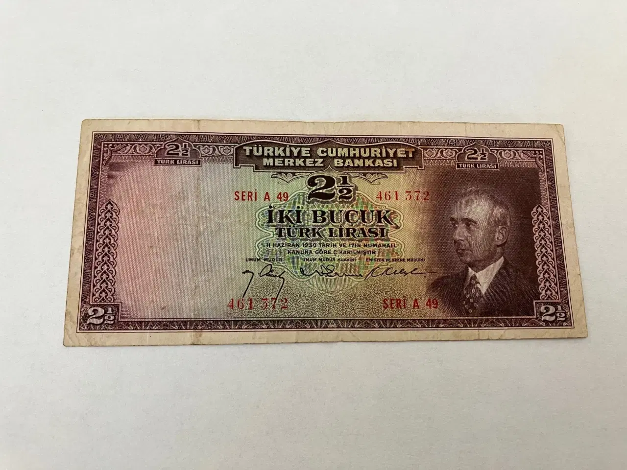 Billede 1 - 2 1/2 Lira Turkey 1930 - Sjælden