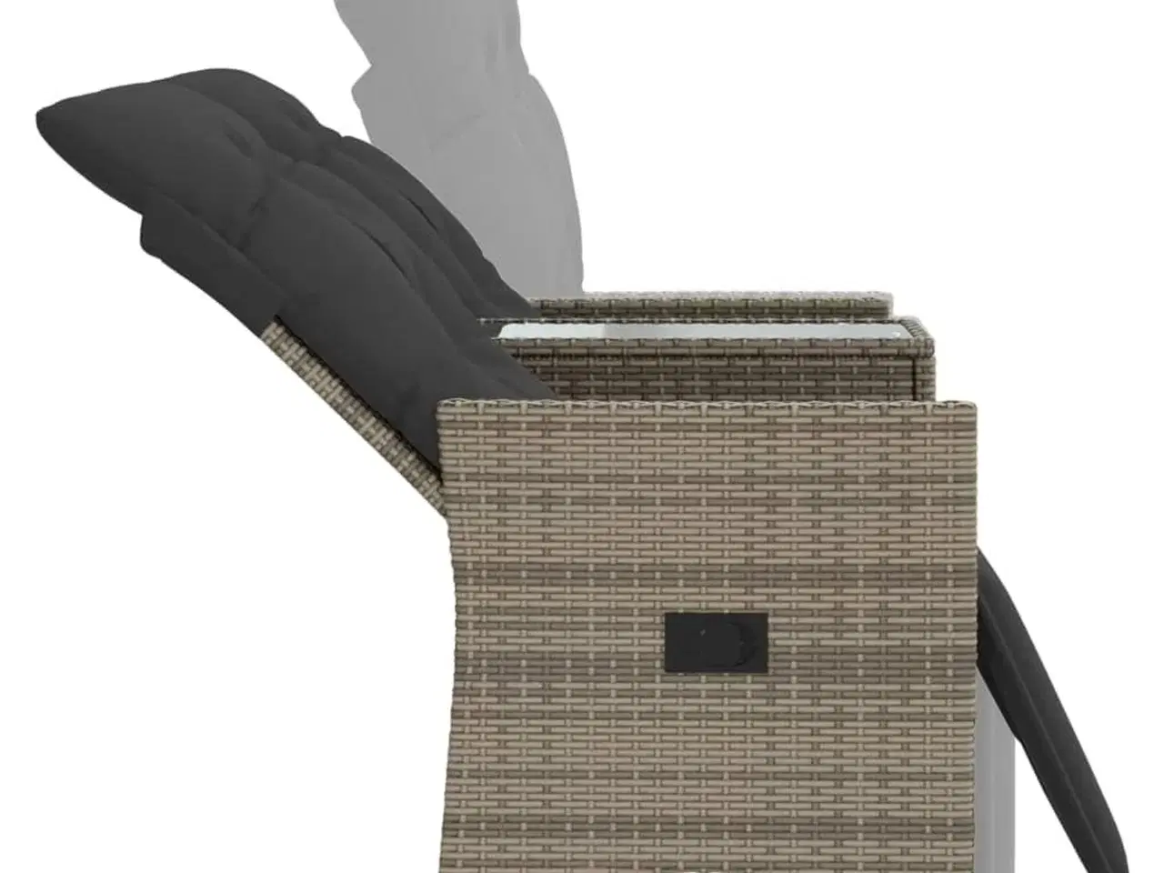 Billede 7 - 2-personers havesofa med bord og lænefunktion polyrattan grå