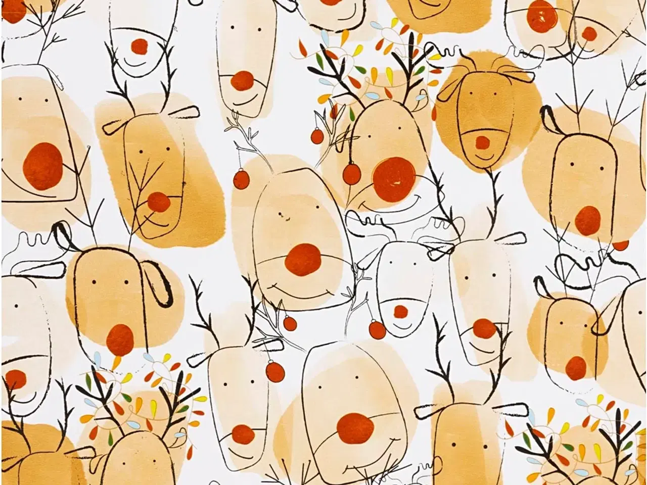 Billede 1 - Gavepapir med Rensdyrmotiv - 50 cm x 5 m