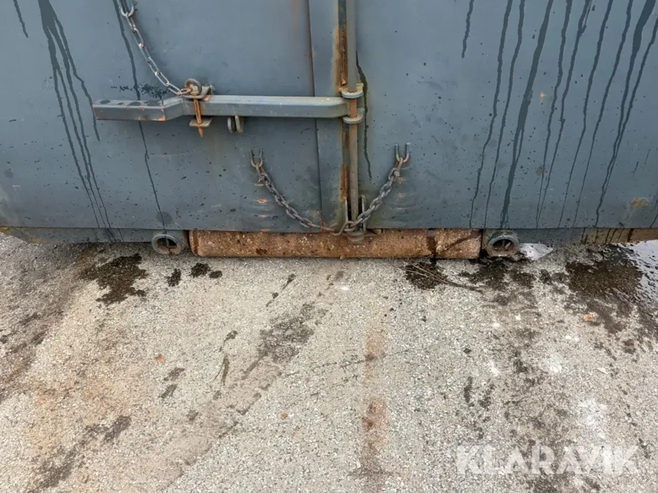 Billede 7 - Lukket stålcontainer med sidehængte låger og løftebeslag