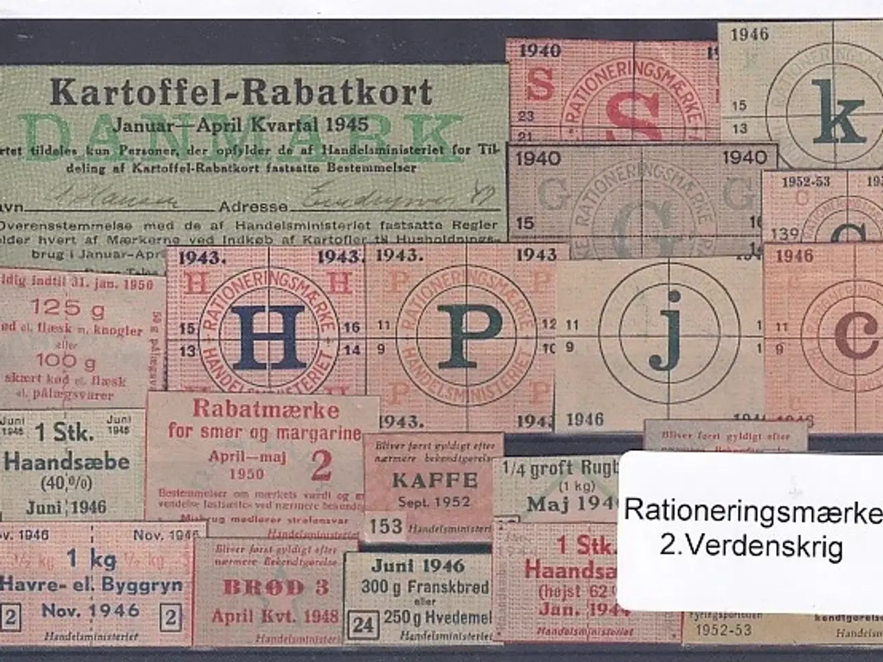 Billede 1 - Rationeringsmærker - 2. Verdenskrig