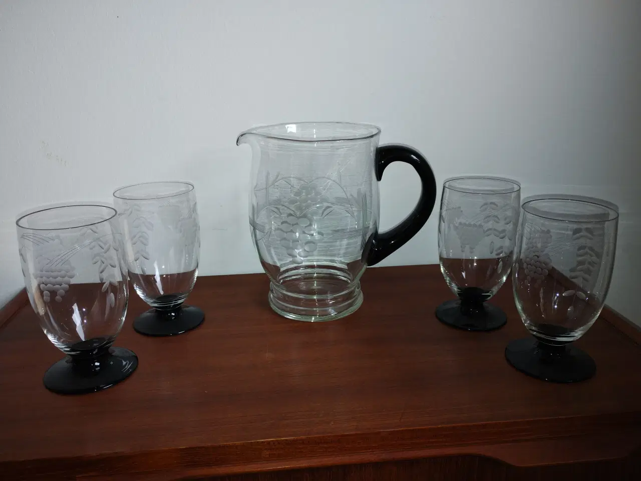 Billede 1 - Holmegaard kande med glas