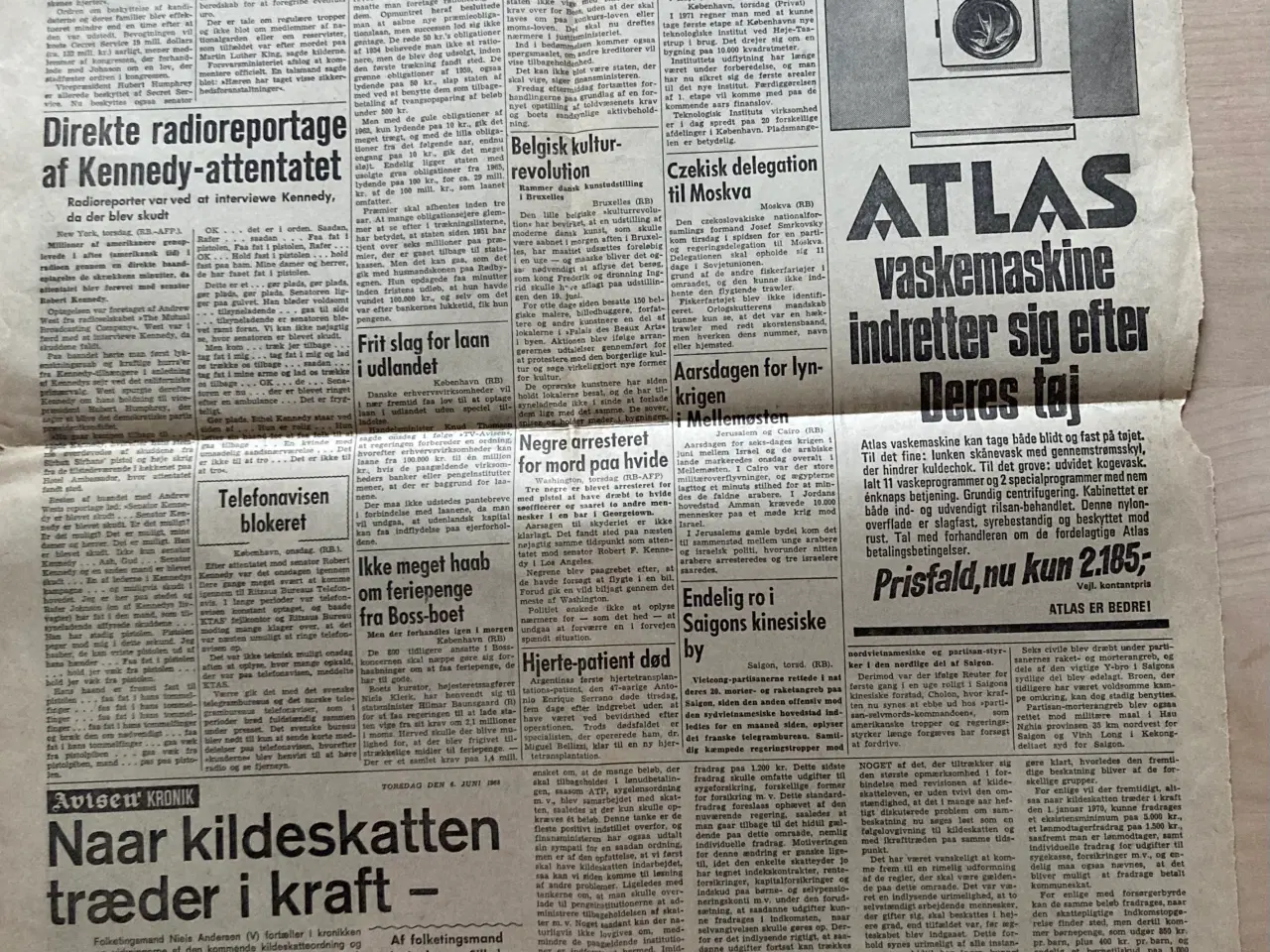 Billede 4 - Historiske Jyllands Posten avissider fra juni 1968