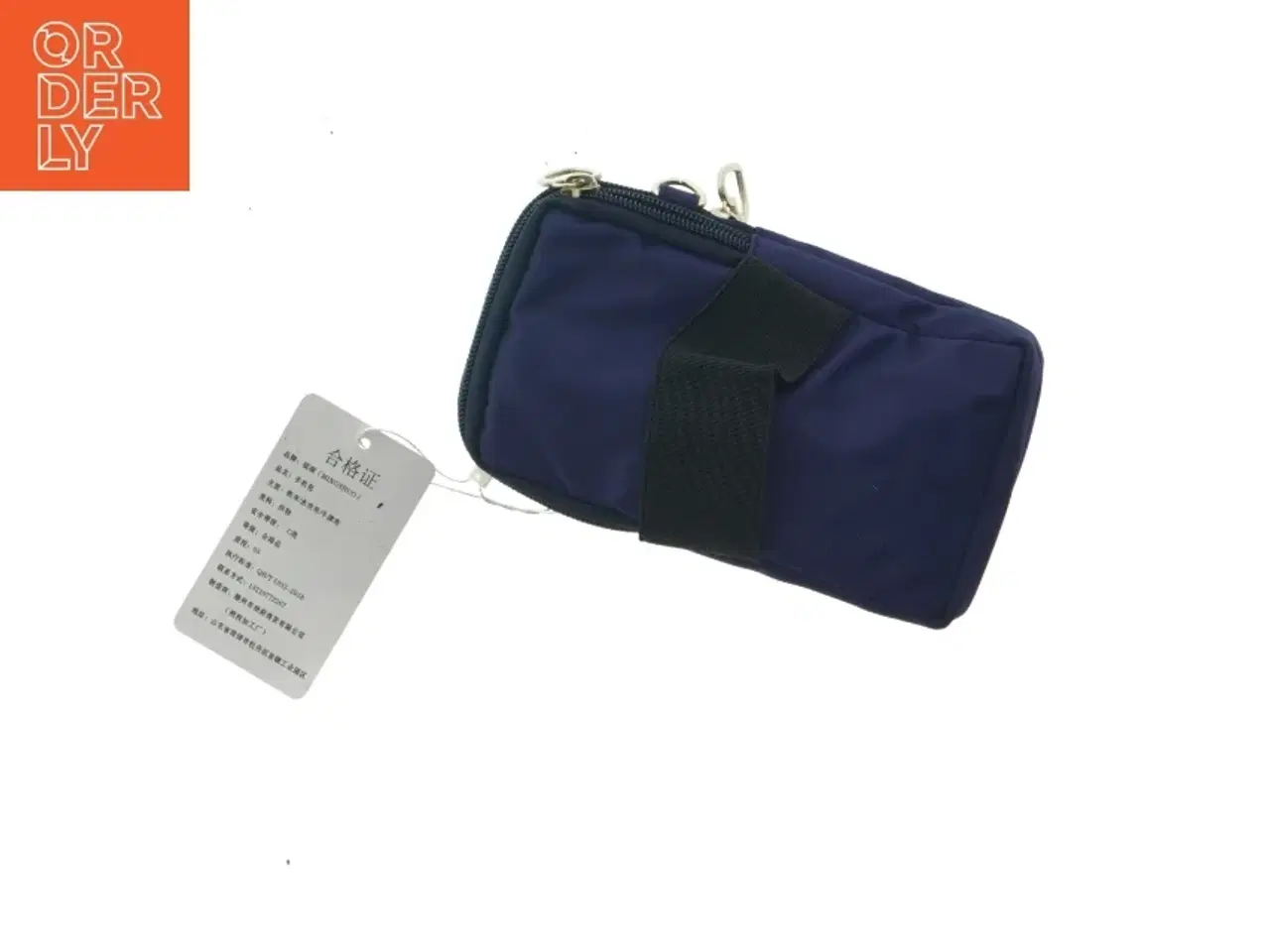 Billede 3 - Blå taske med hjerte lynlåse og rem fra Mingshuo (str. 18x11 cm)