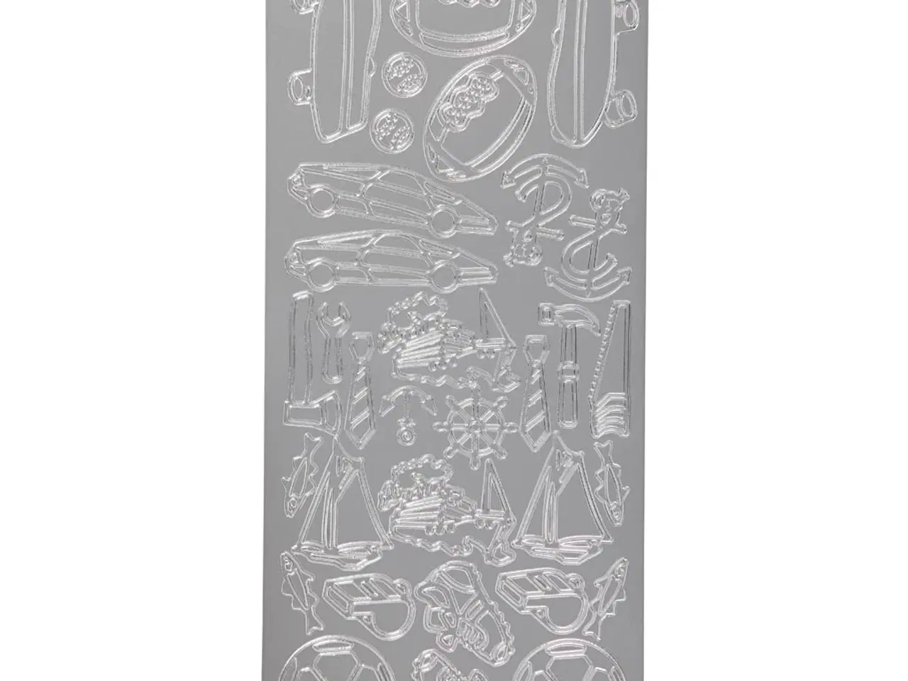 Billede 1 - Sølv Sport Stickers - 10x23 cm, Selvklæbende Ark