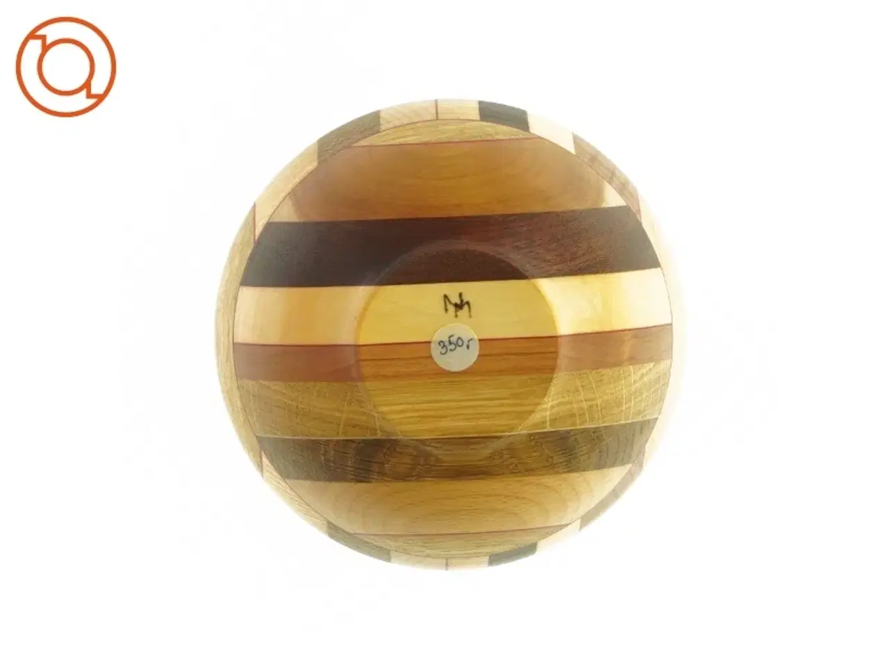 Billede 3 - Skål i træ med røde streger