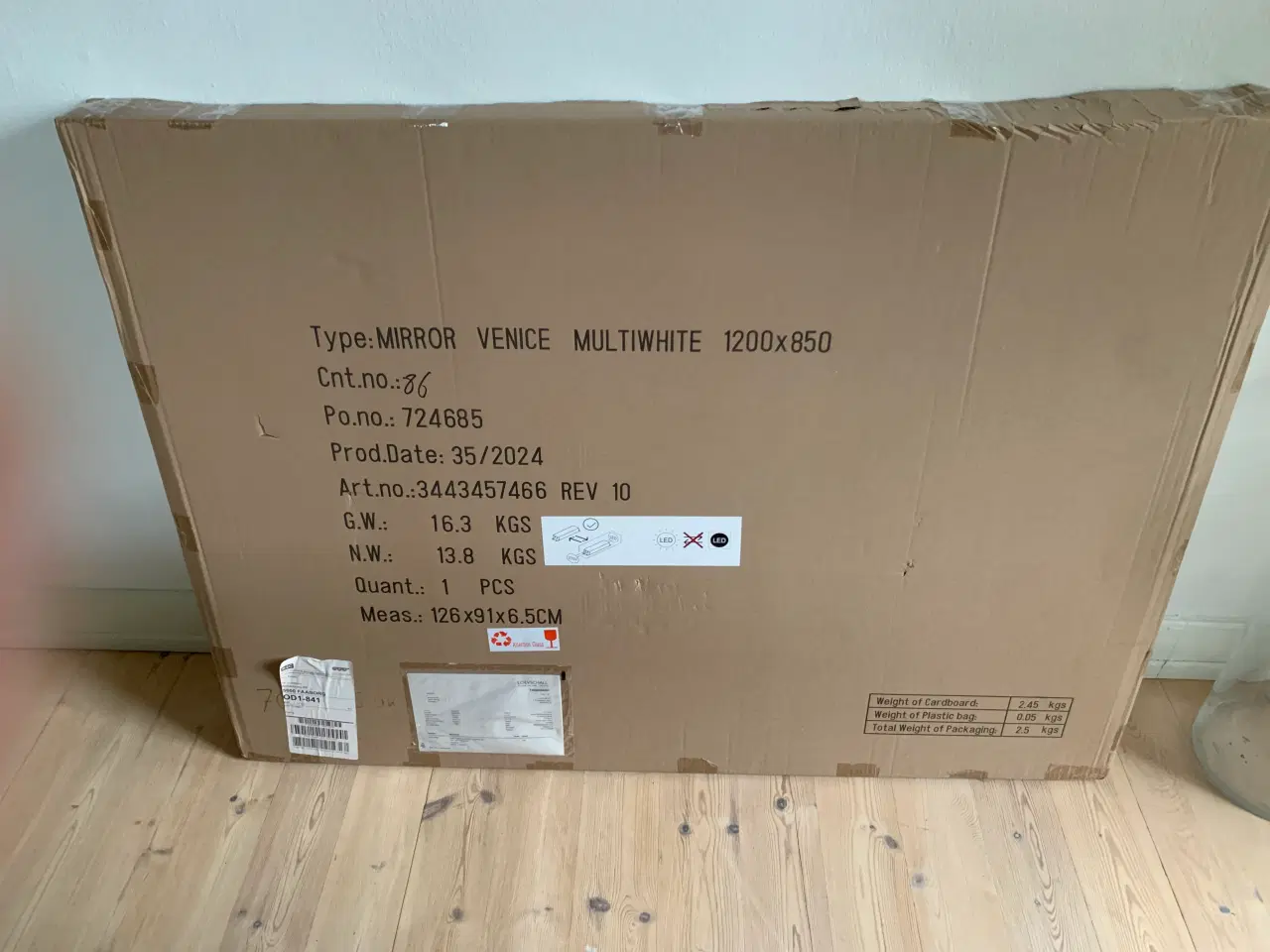 Billede 2 - Spejl m/LED og touch - Helt nyt!