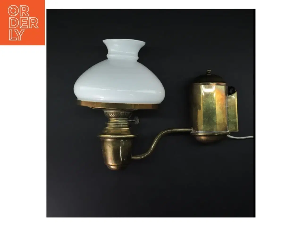 Billede 1 - Messing væglampe (str. Længde. 30 cm)