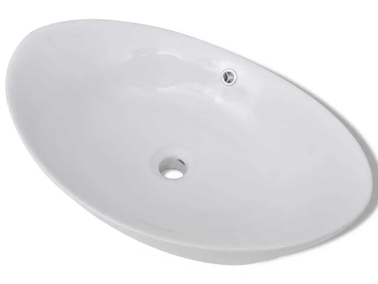 Billede 2 - Håndvask keramisk oval med overløb 59 x 38,5 cm