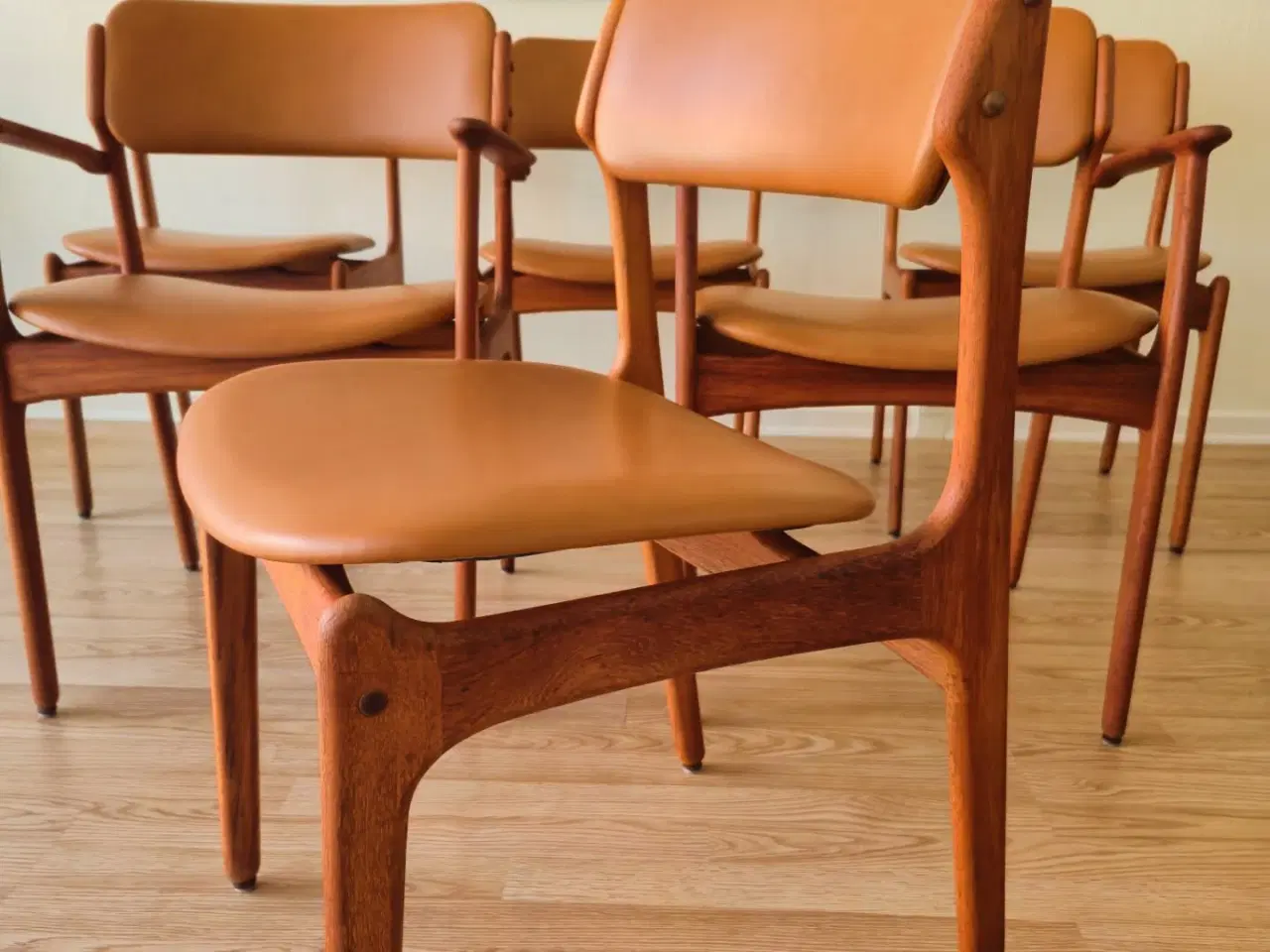 Billede 1 - Erik buch nypolstrede teak stole 