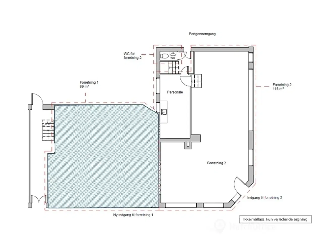 Billede 8 - Hjørnebutik på gågaden i Nyborg. Mindre butik og stor facade.