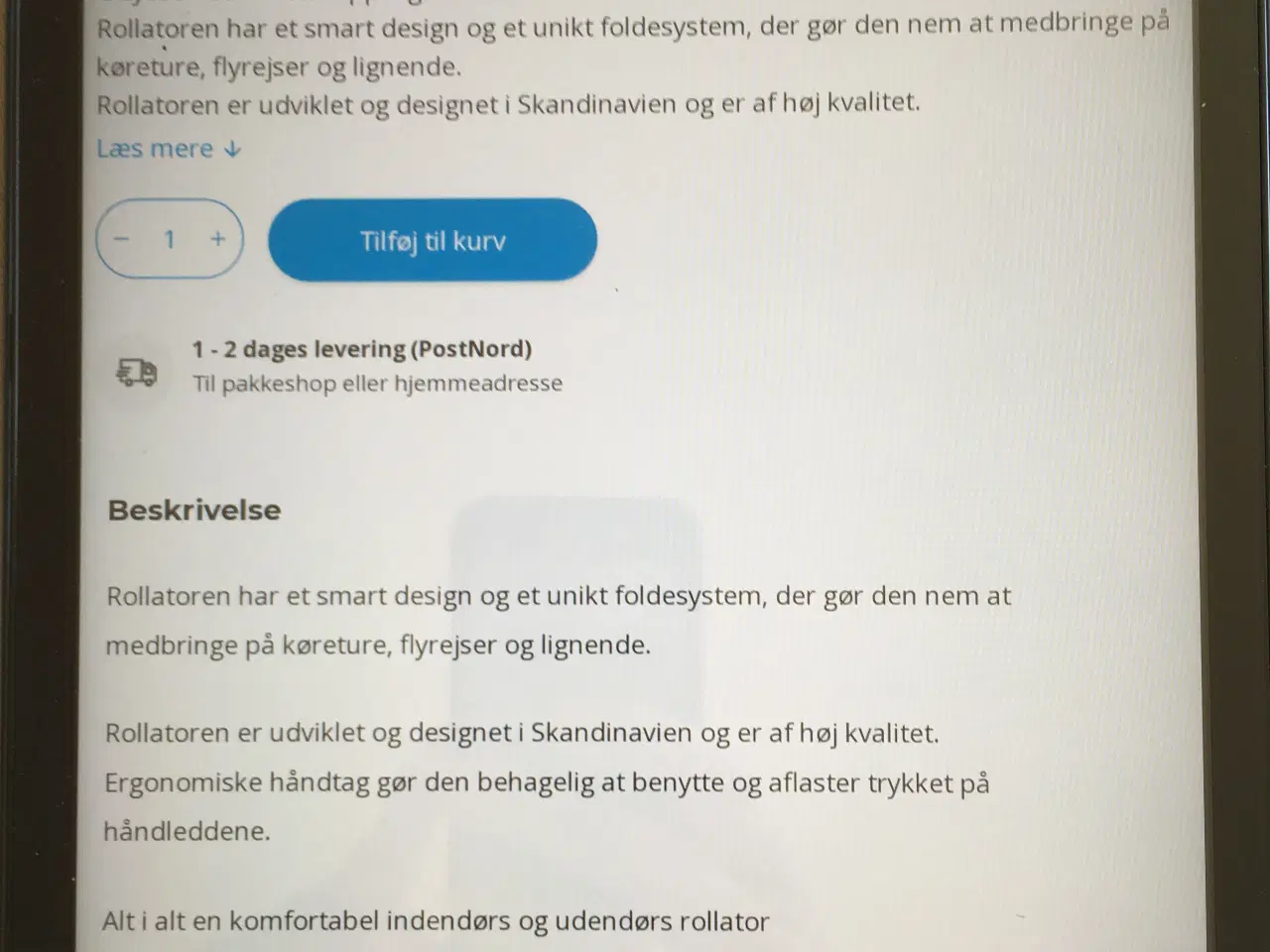 Billede 4 - Rejse Rollator Odyssé Troja 
