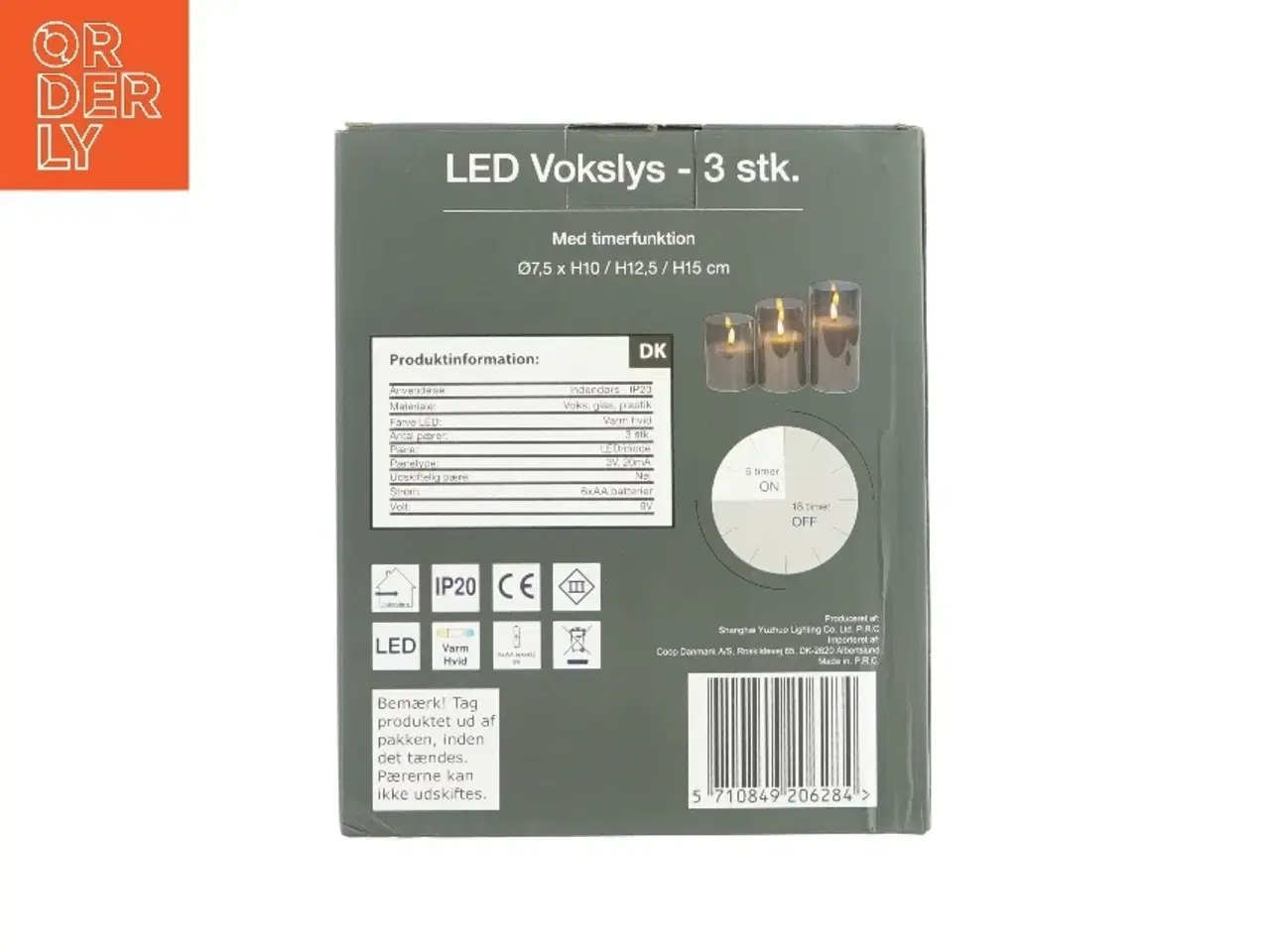 Billede 2 - LED vokslys 3 styk (str. HØ: 10 x 12,5 og 15 x7,5)