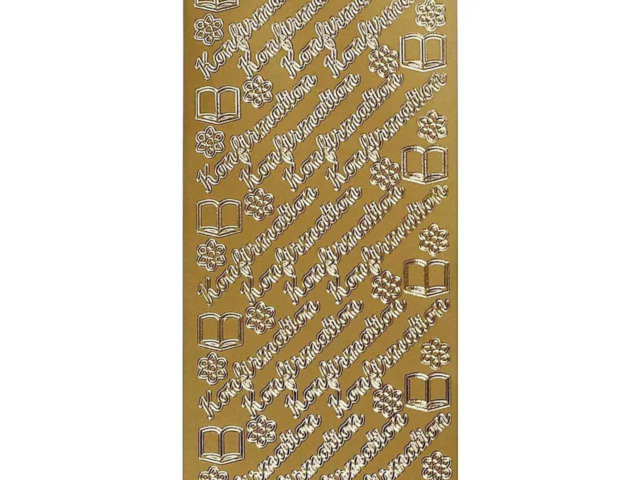 Billede 1 - Stickers, konfirmation, ark 10x23 cm, guld, 1 ark