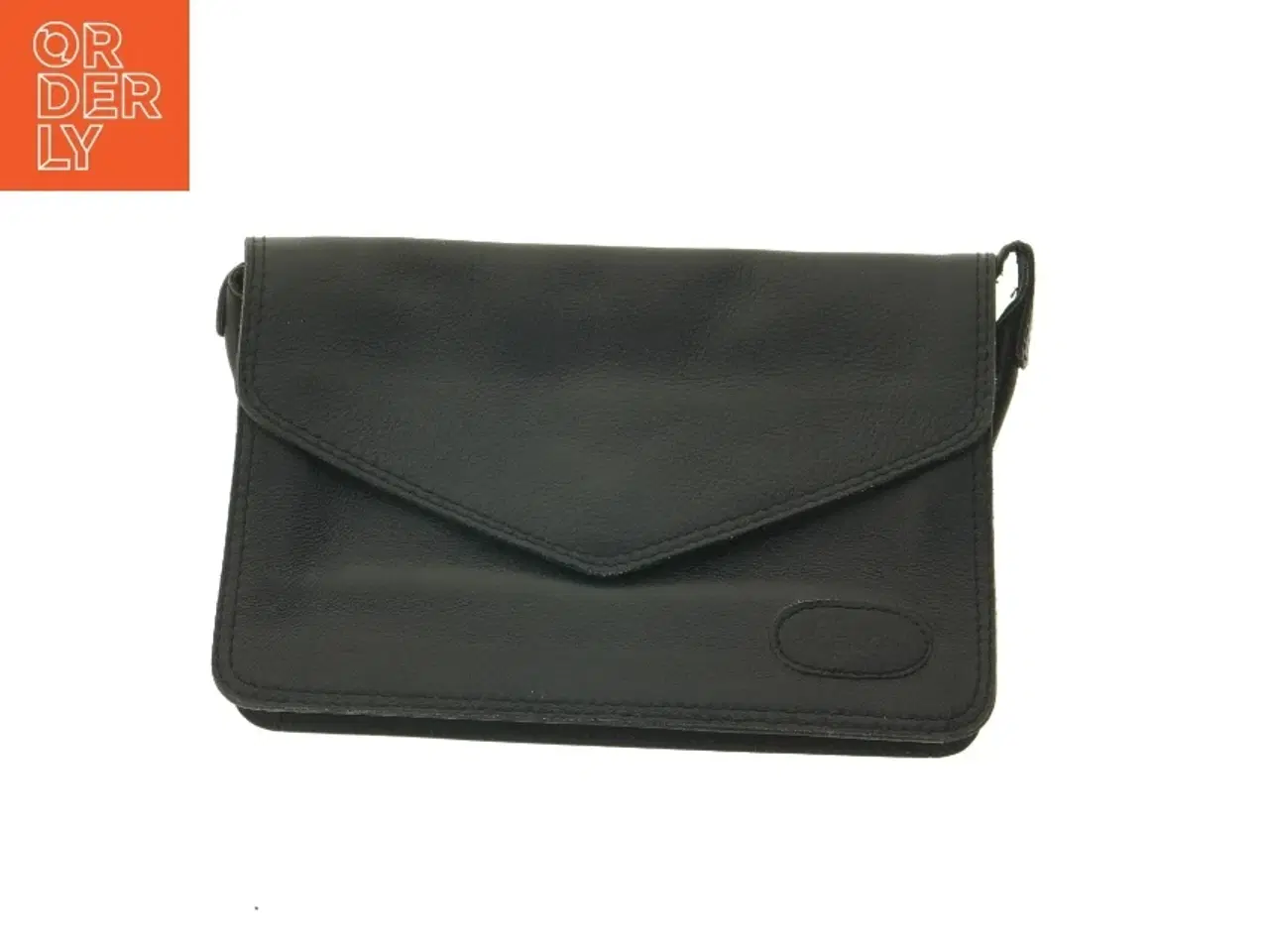 Billede 1 - Sort læder clutch taske fra Belsac (str. 28x19 cm)