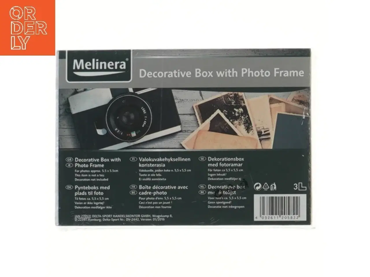 Billede 2 - Dekorationsboks med fotoramme fra Melinera (str. 17x11,5x5 cm)