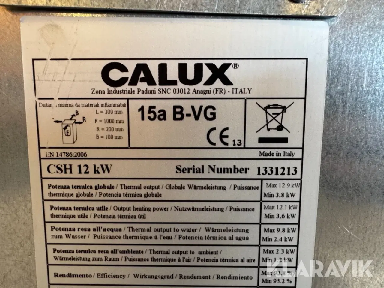 Billede 6 - Brændeovn Calux 15a B-VG 1 styks