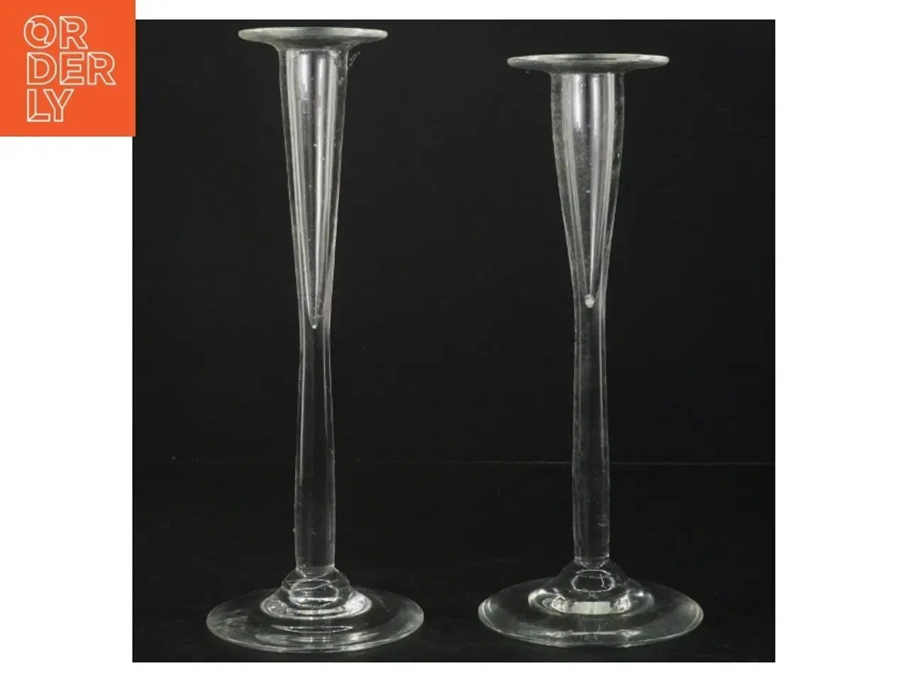 Billede 1 - Glas lysestager (str. Længde, 24 cm. ø. 10 cm. og ø, 8 cm)