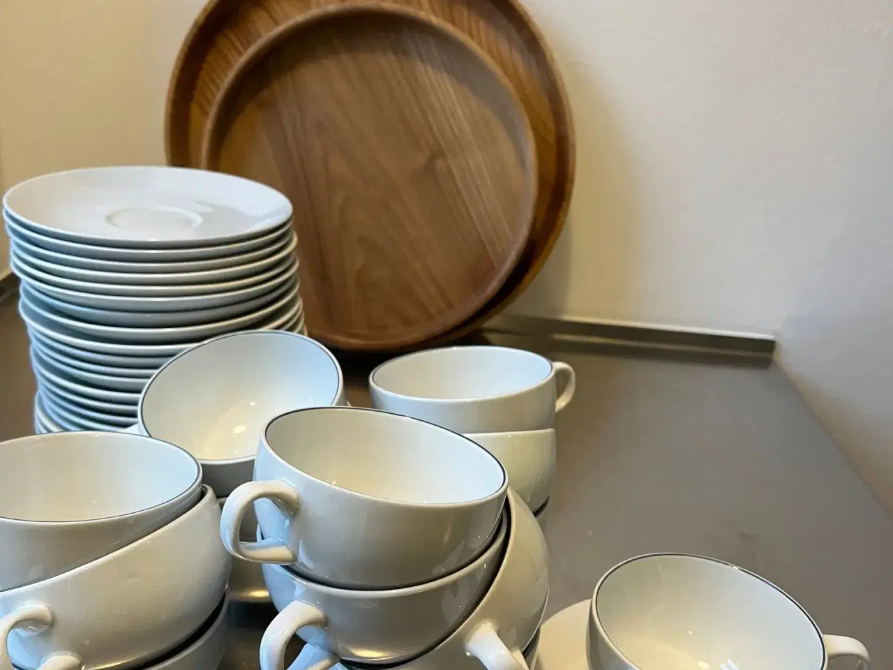 Billede 1 - Blåkant kaffekop 12 stk. med underkop