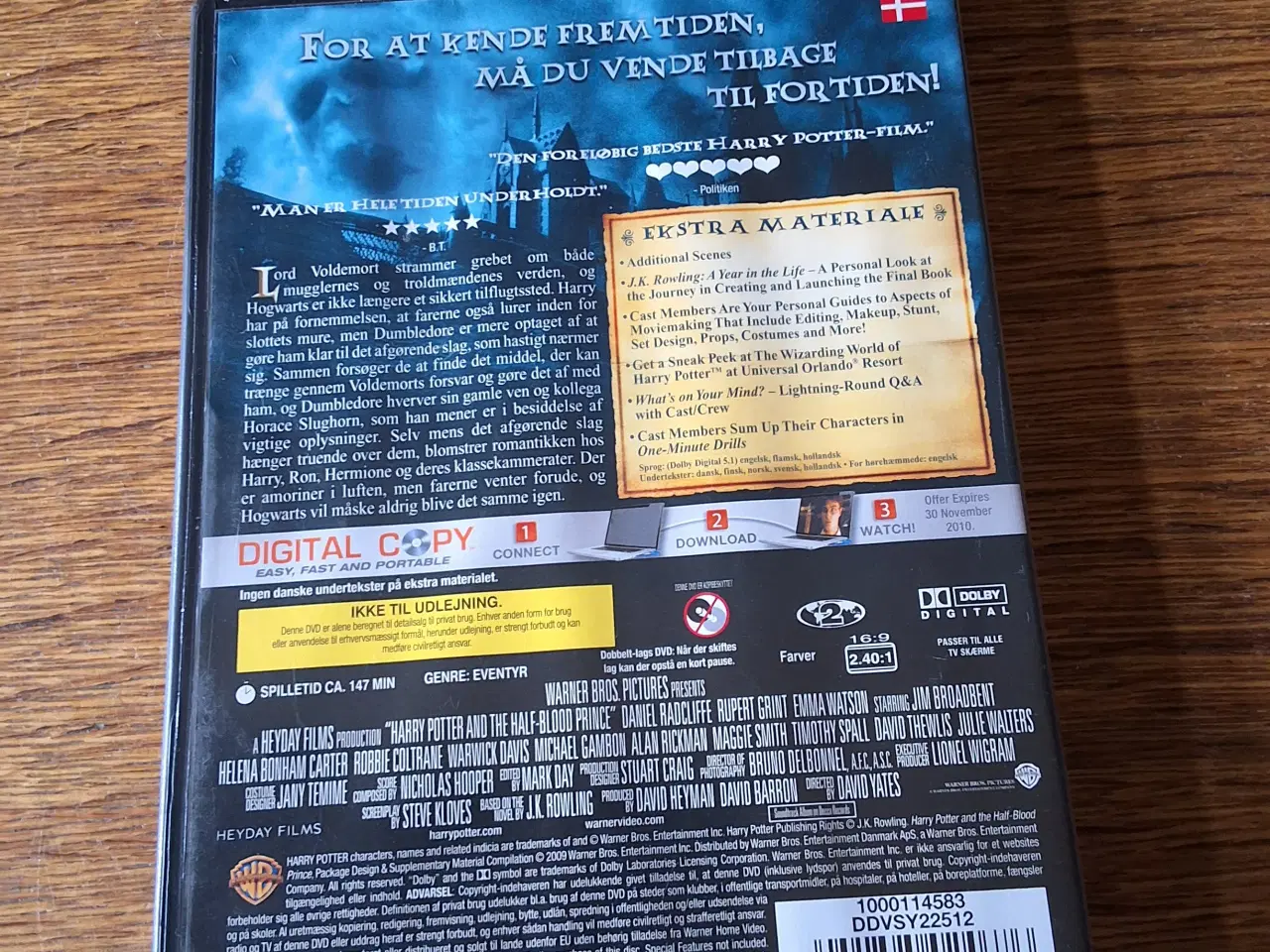 Billede 2 - HARRY POTTER og HalvblodsPrinsen. DVD 2 disk. 