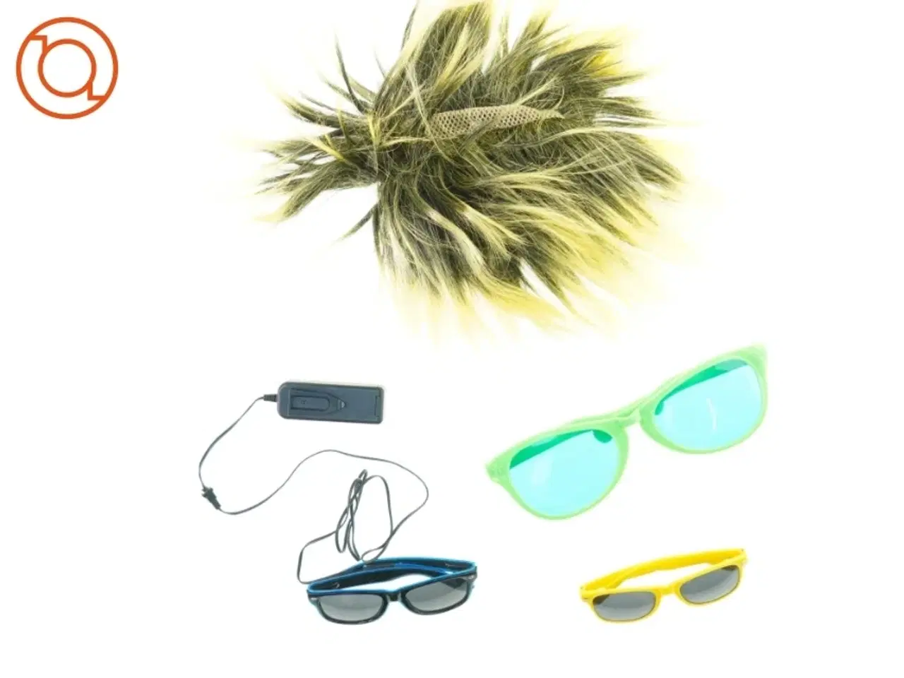 Billede 2 - Solbriller og paryk, udklædning (str. Blandet)