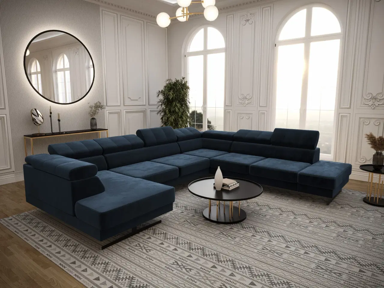 Billede 8 - EMPIRE MAX II HJØRNESOFA 300X350X180 Hvidt øko læder HØJRE