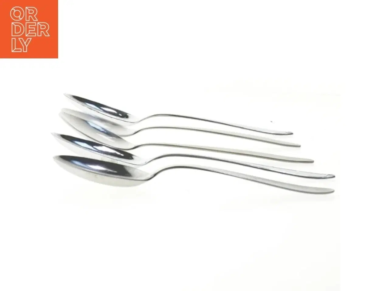 Billede 3 - Sæt med fem blanke spiseskeer (str. 20 cm)