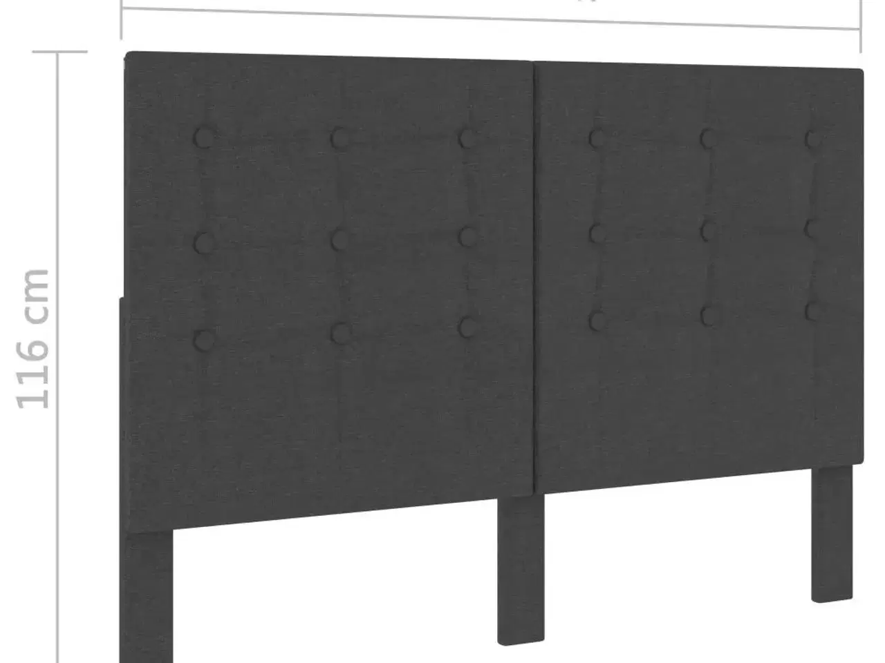 Billede 6 - Sengegavl med mønster 140x200 cm stof mørkegrå