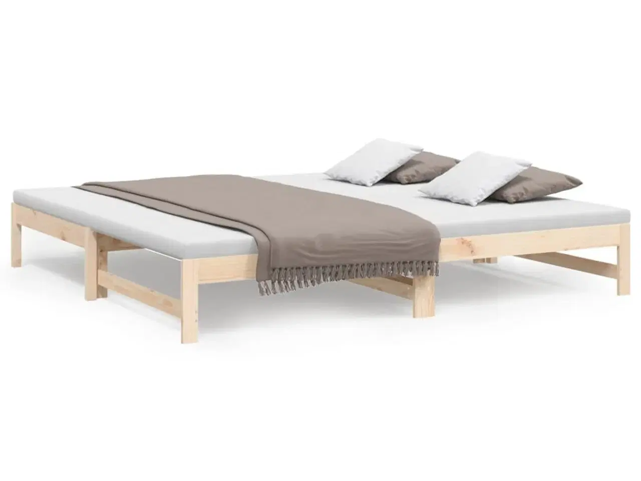 Billede 2 - Daybed med udtræk 2x(80x200) cm massivt fyrretræ