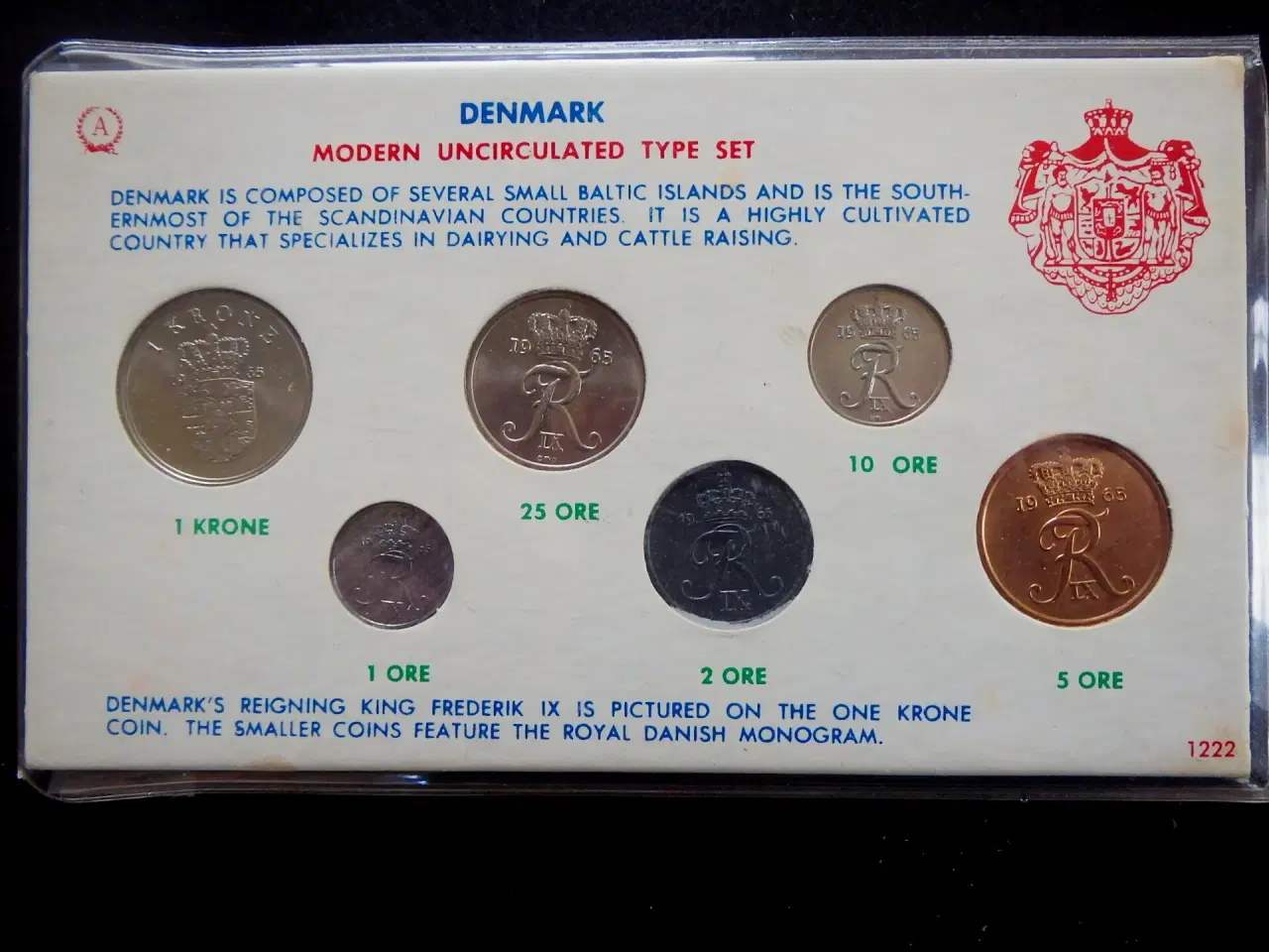 Billede 1 - 1965 Danmark ucirkuleret møntsæt til turister