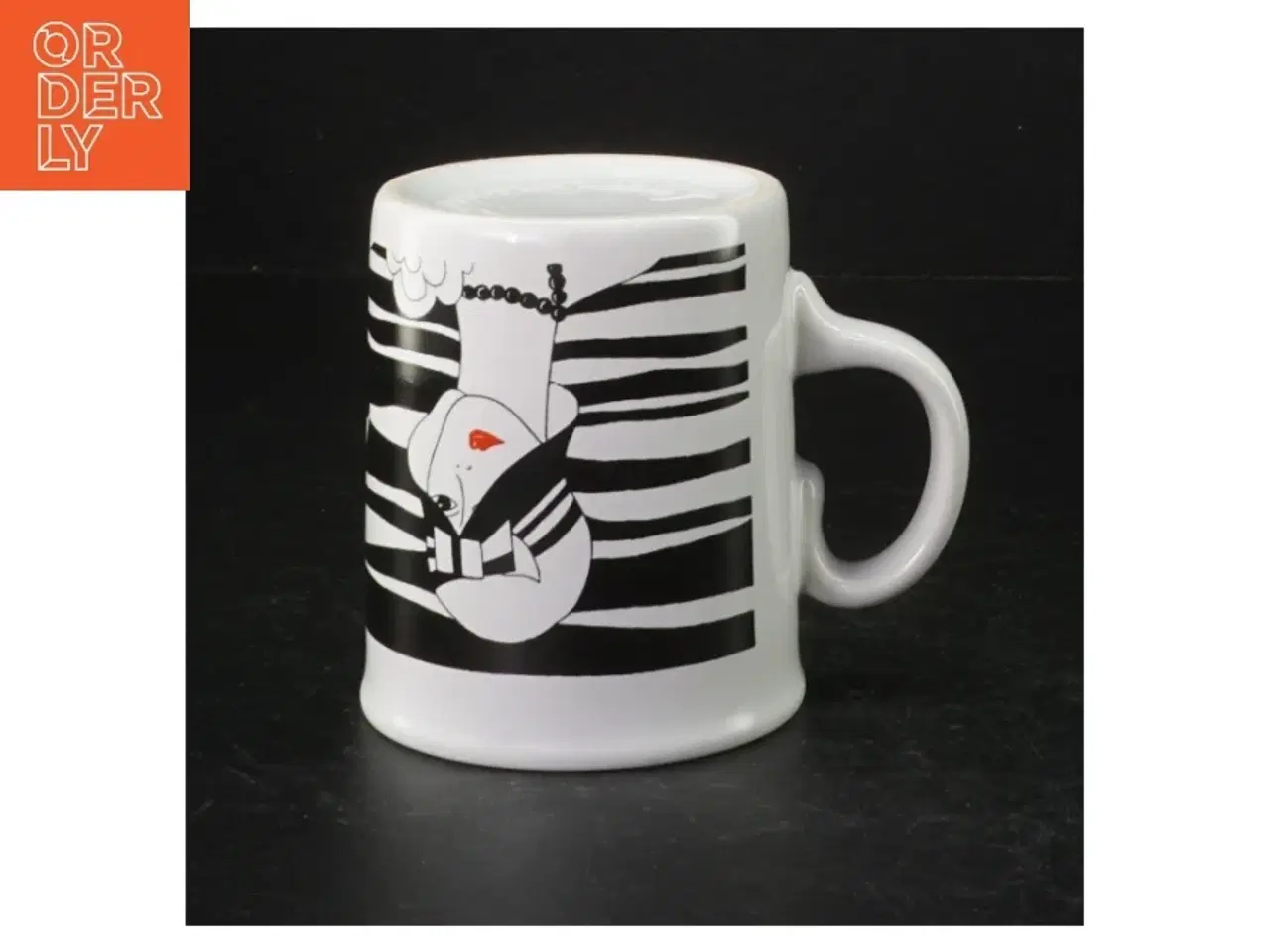 Billede 2 - Porcelænskrus med grafisk design (str. H. 9,5 cm)