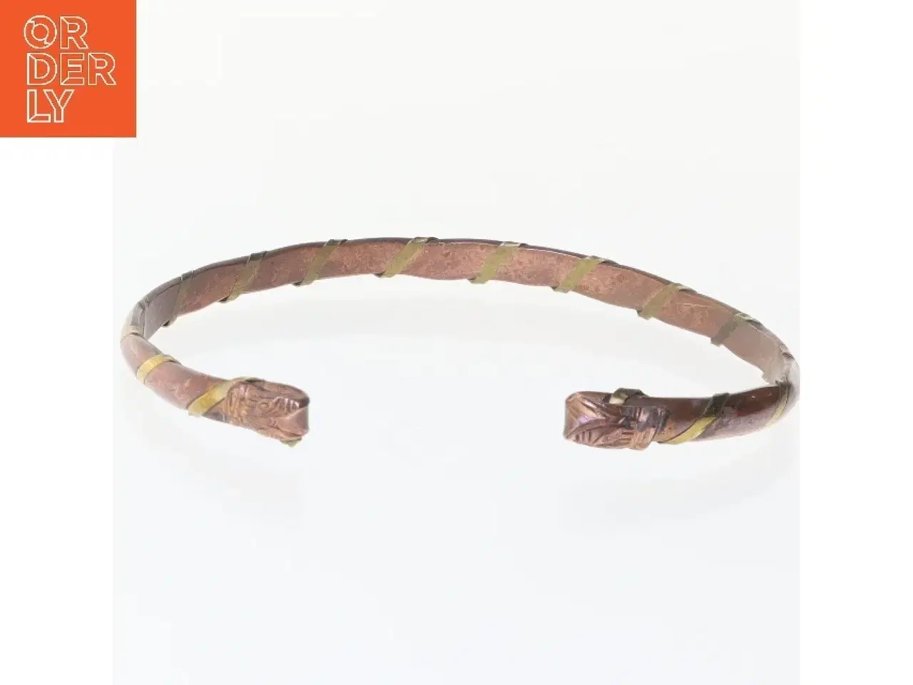 Billede 2 - Armbånd i messing og kobber med snoet design (str. Ø 8 cm)
