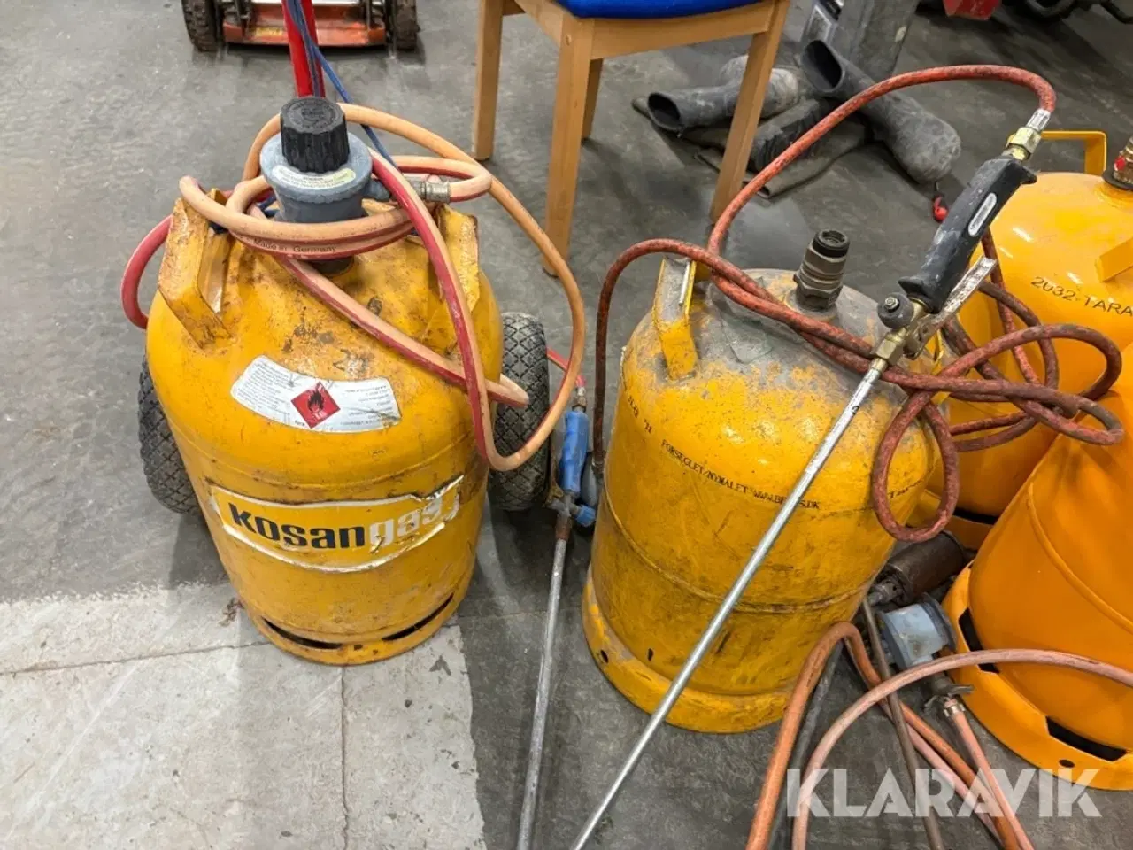 Billede 3 - Tomme gasflasker med brændere