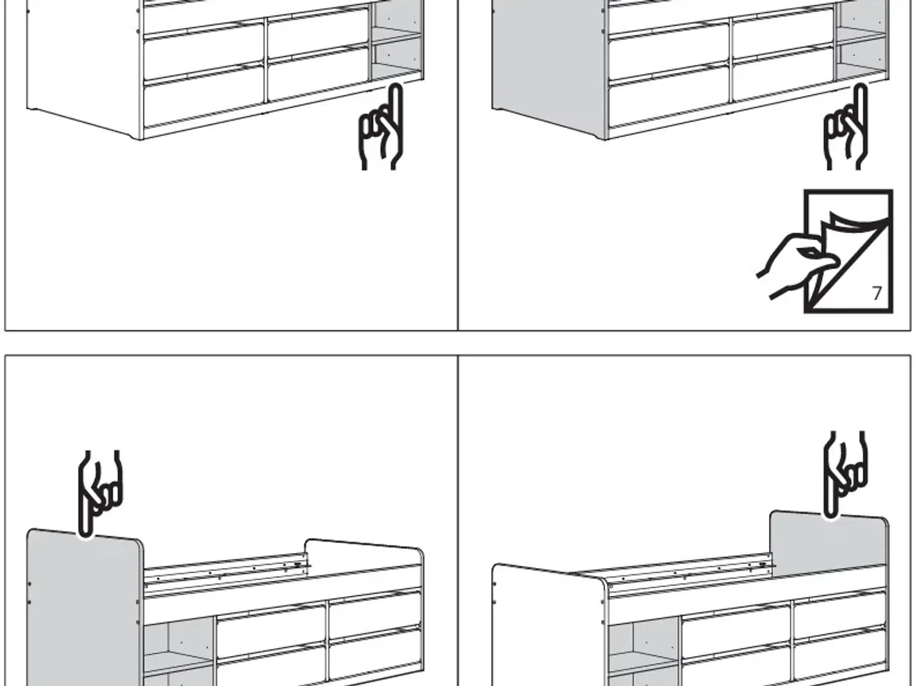 Billede 8 - Seng med opbevaring, hvid